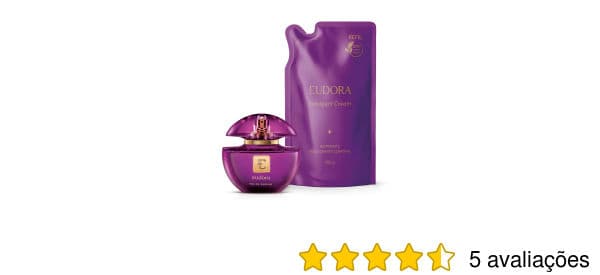 Combo Eudora EDP: Eau de Parfum 75ml + Refil Creme Hidratante Desodorante Corporal Indulgent Cream 200g