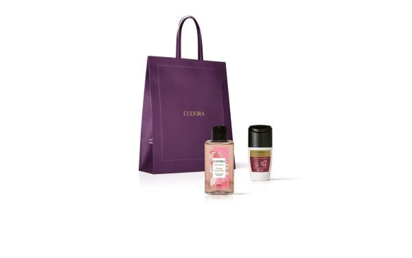 Combo Presente Instance Frutas Vermelhas: Sabonete Líquido 75ml + Antitranspirante 55ml + Sacola