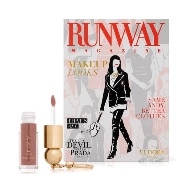 Combo O Diabo Veste Prada: Palette Runway Magazine 28g + Batom Líquido Fashion Icon Caramel 4ml