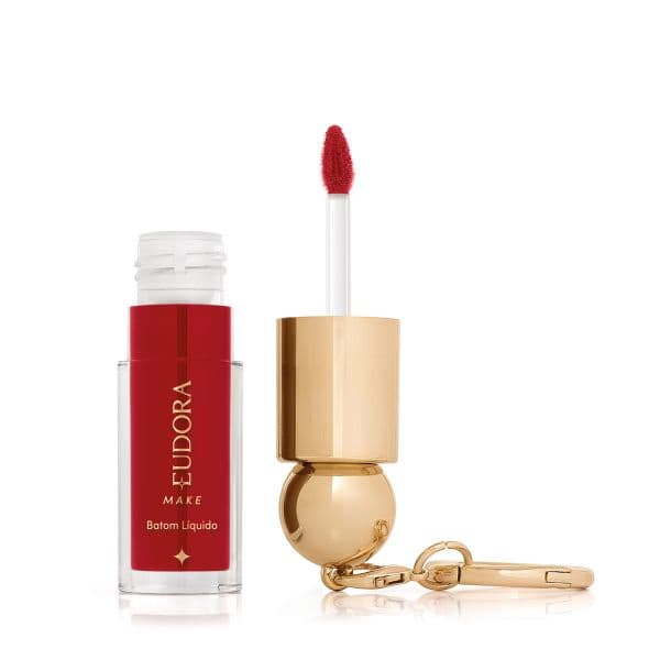 Batom Líquido Cremoso Eudora Make O Diabo Veste Prada Fashion Icon Red 4ml